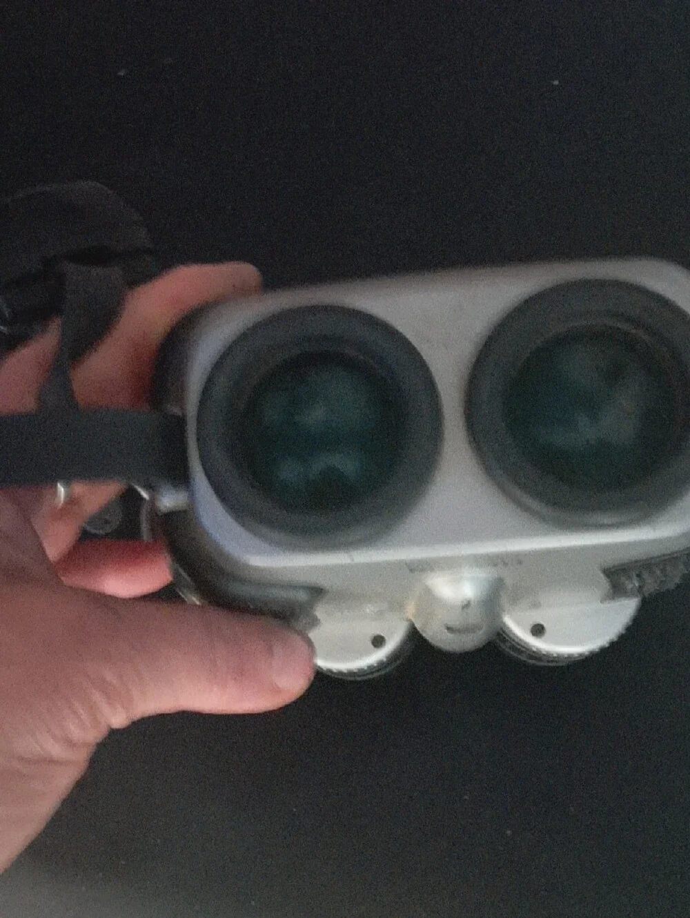 fujino Silver and Black Compact Binoculars stablizer 12x32— Lightweight  Optics
